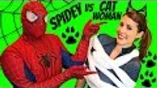 Disney | SPIDERMAN vs CATWOMAN Superheroes In Real Life Villains IRL Funny Fight by DisneyCarToys