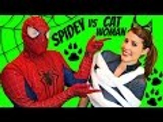 Disney | SPIDERMAN vs CATWOMAN Superheroes In Real Life Villains IRL Funny Fight by DisneyCarToys