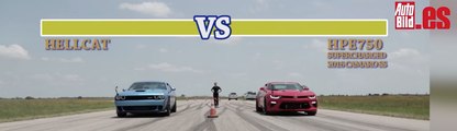 'Street Fighter' en el asfalto: Hellcat contra Camaro SS