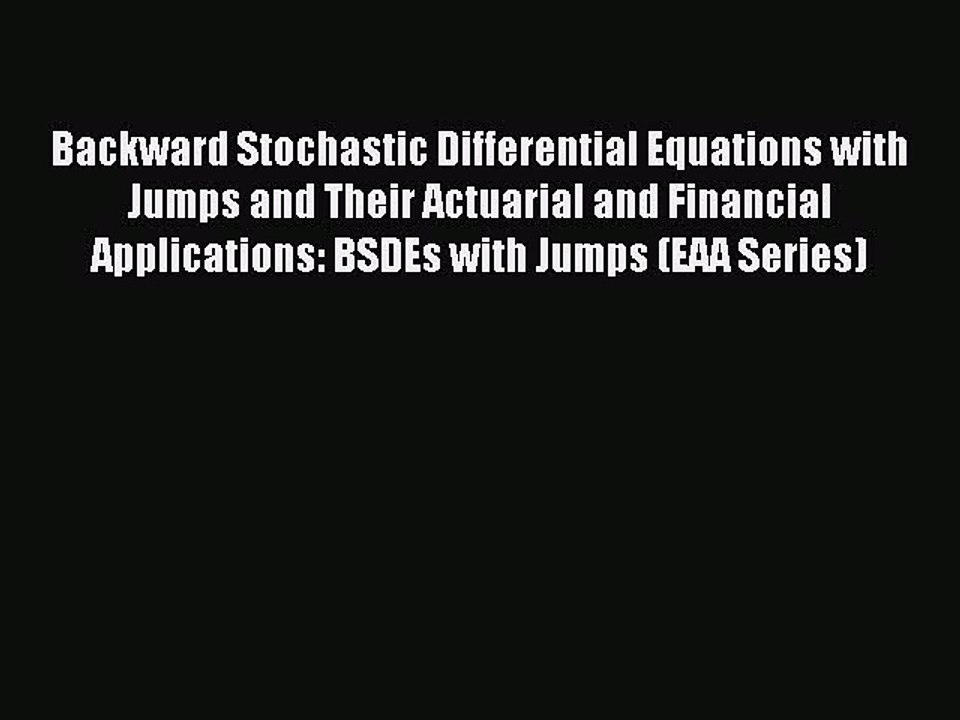 Read Backward Stochastic Differential Equations with Jumps and Their Actuarial and Financial