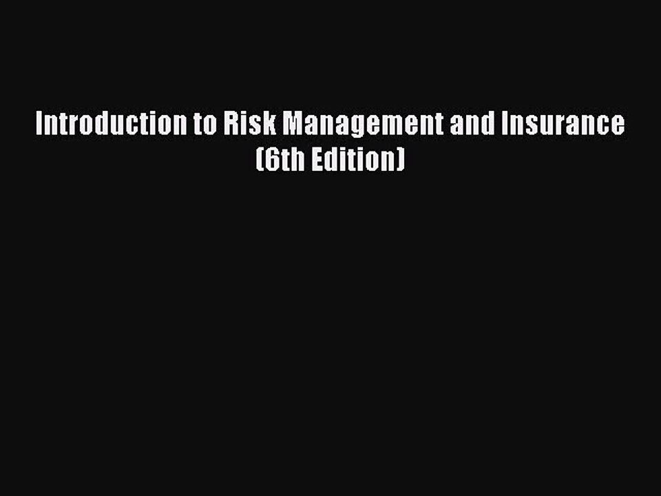 Download Introduction to Risk Management and In...