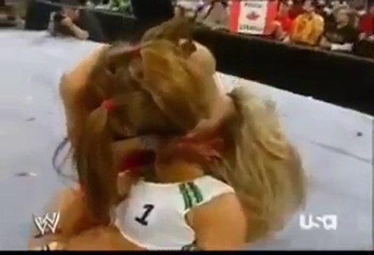 WWE Mickie James kisses Trish Stratus