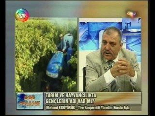 17.05.2016 EGETV EGE FINANS PROGRAMI KONUGU MAHMUT ESKIYORUK GENCLERIN NEDEN CIFTCILIK MESLEGINDEN UZAKLASTIGINI ANLATTI