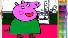 Coloring Game W  Nursery Rhyme for Children ♥ Mother of Peppa Pig ♥ Painting pages and Songs