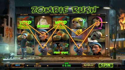 Zombie Rush ilmainen kasino kolikkopeli Leander Video Esikatselu