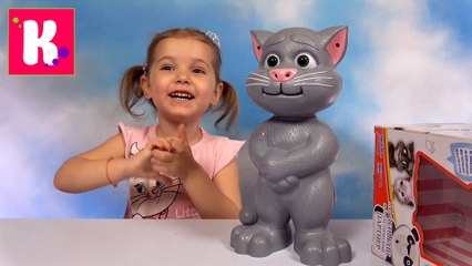 Кот Том говорящая интерактивная игрушка из компьютерной игры на канале Мисс Катя 2016 Tom Cat funny toy unboxing