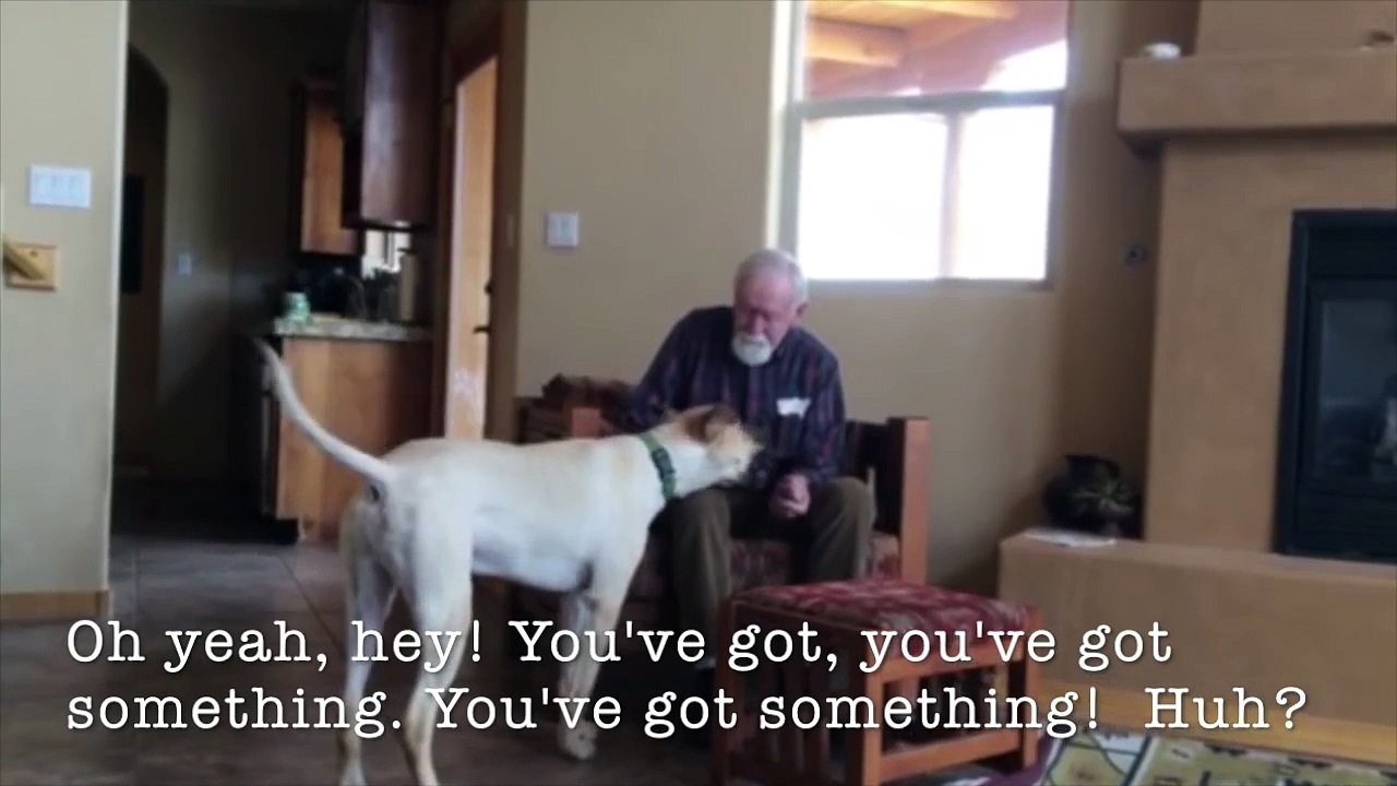 Mon père avec notre chien