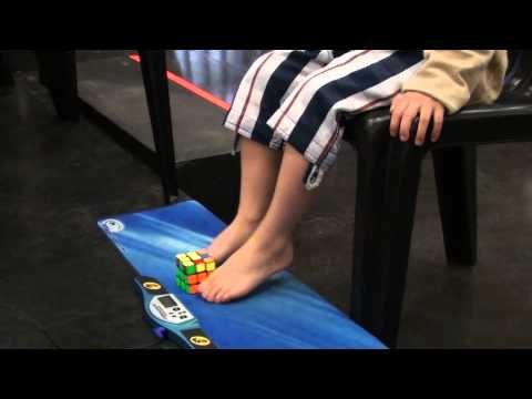 5-Year-Old Boy Solves Rubik's Cube With His Feet