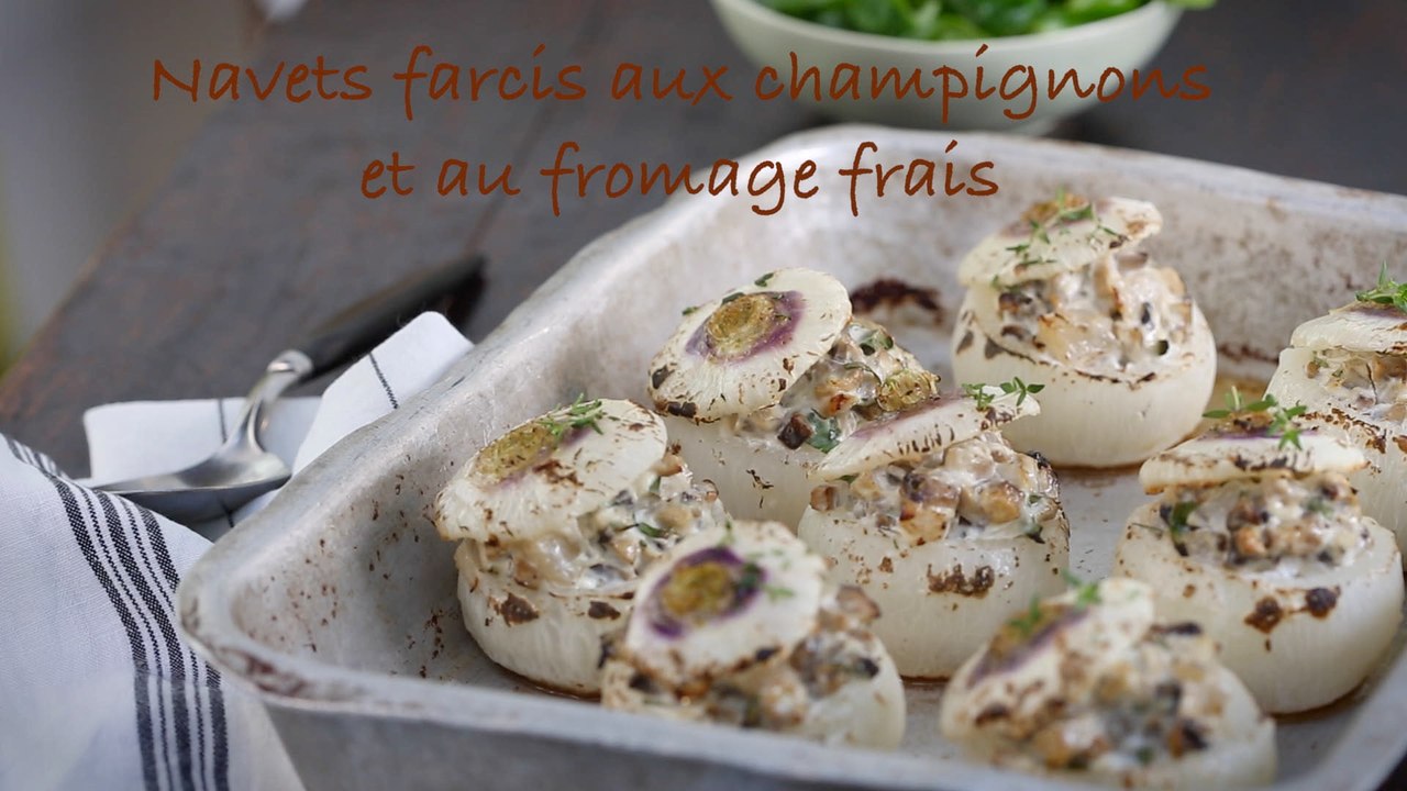 Recette de navets farcis aux champignons et au fromage frais
