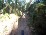 Mountain bike riding, TTT Loop fast section, USA Trails in Mobile AL, Rocky Mountain Altitude 29