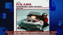 READ book  Clymer Polaris Snowmobile 19841989 Service Repair Maintenance Clymer Manuals Full Free