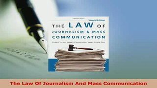 PDF  The Law Of Journalism And Mass Communication Download Full Ebook