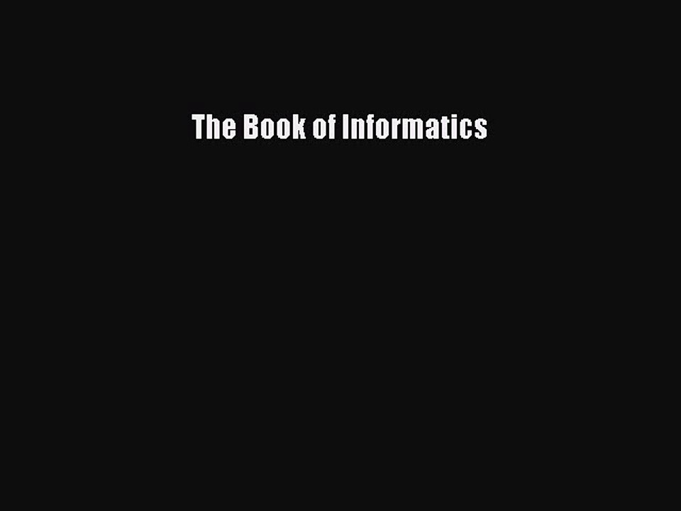 Read The Book of Informatics PDF Free