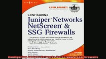 READ book  Configuring Juniper Networks NetScreen  SSG Firewalls Full Ebook Online Free