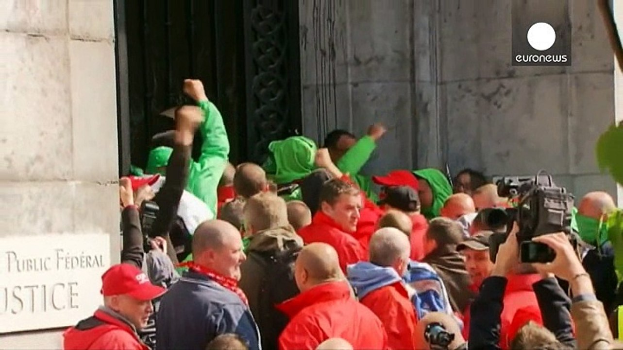 Gefängniswärterstreik - brüsseler justizministerium von demonstranten gestürmt