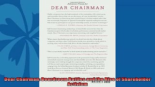 Read here Dear Chairman Boardroom Battles and the Rise of Shareholder Activism