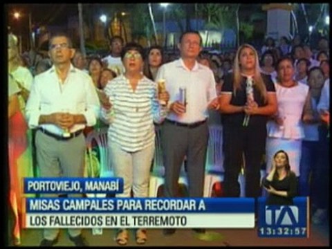 Misas campales para recordar a los fallecidos del terremoto