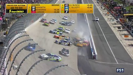 NASCAR Dover 2016 Restart Johnson Big One Red Flag