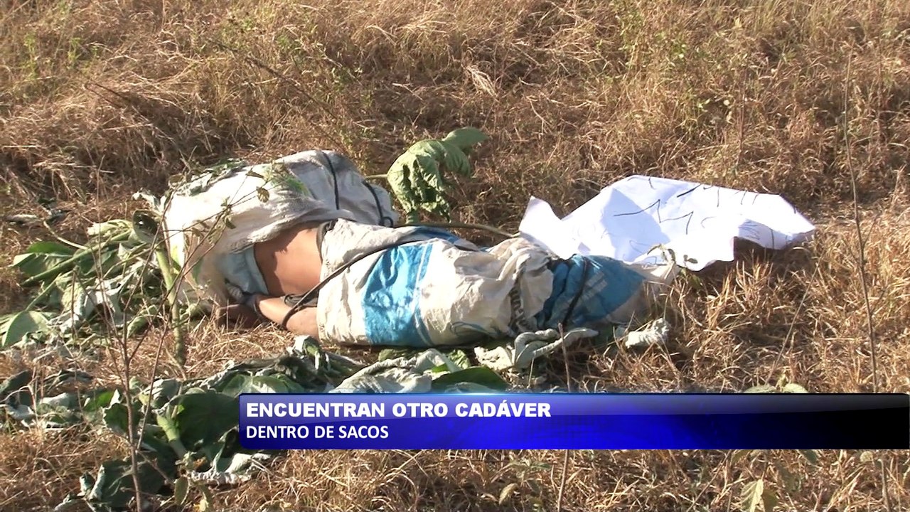 Encuentran otro cadaver dentro de sacos