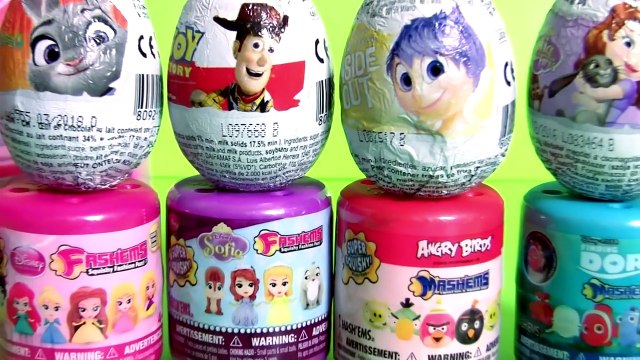 MASHEMS FASHEMS SURPRISE EGGS Sadness Princess Sofia Woody Dory Nemo Frozen Elsa Mermaid Ariel