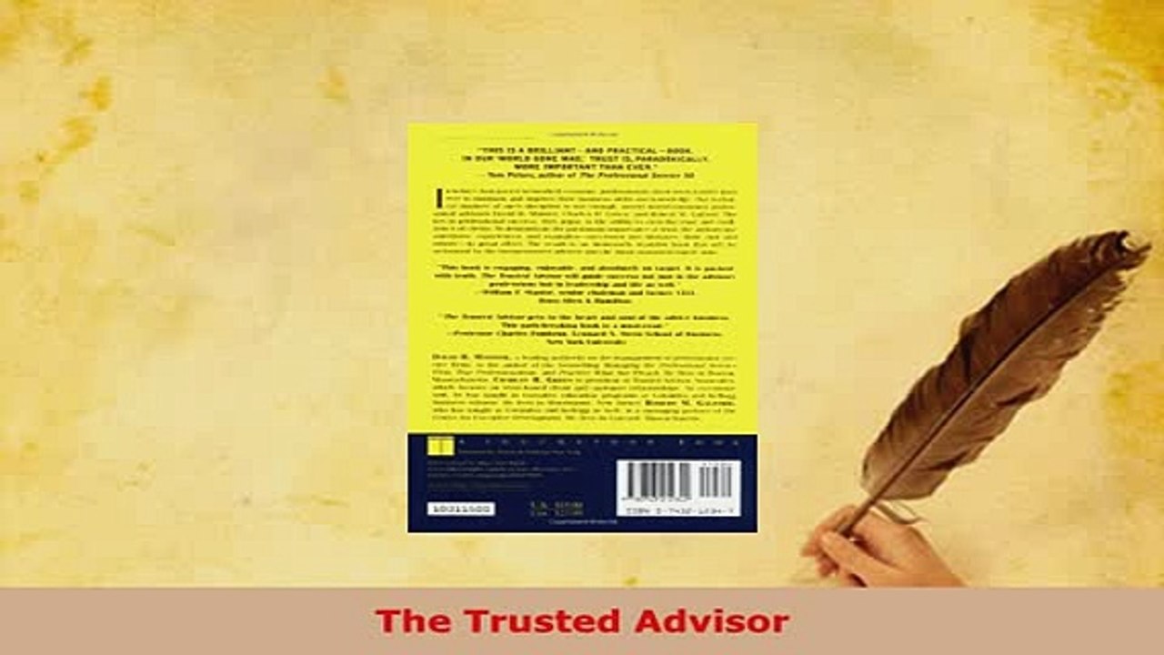 PDF  The Trusted Advisor Download Full Ebook
