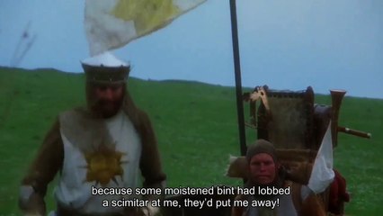 "Just because some moistened bint lobbed a scimitar at me" - Monty Python and the Holy Grail