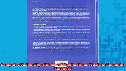 READ book  Computer Vision Algorithms and Applications Texts in Computer Science Full Free