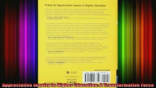 free pdf   Appreciative Inquiry in Higher Education A Transformative Force