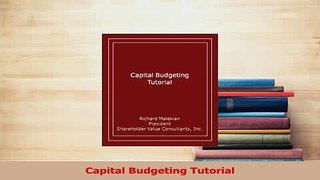 Download  Capital Budgeting Tutorial PDF Online