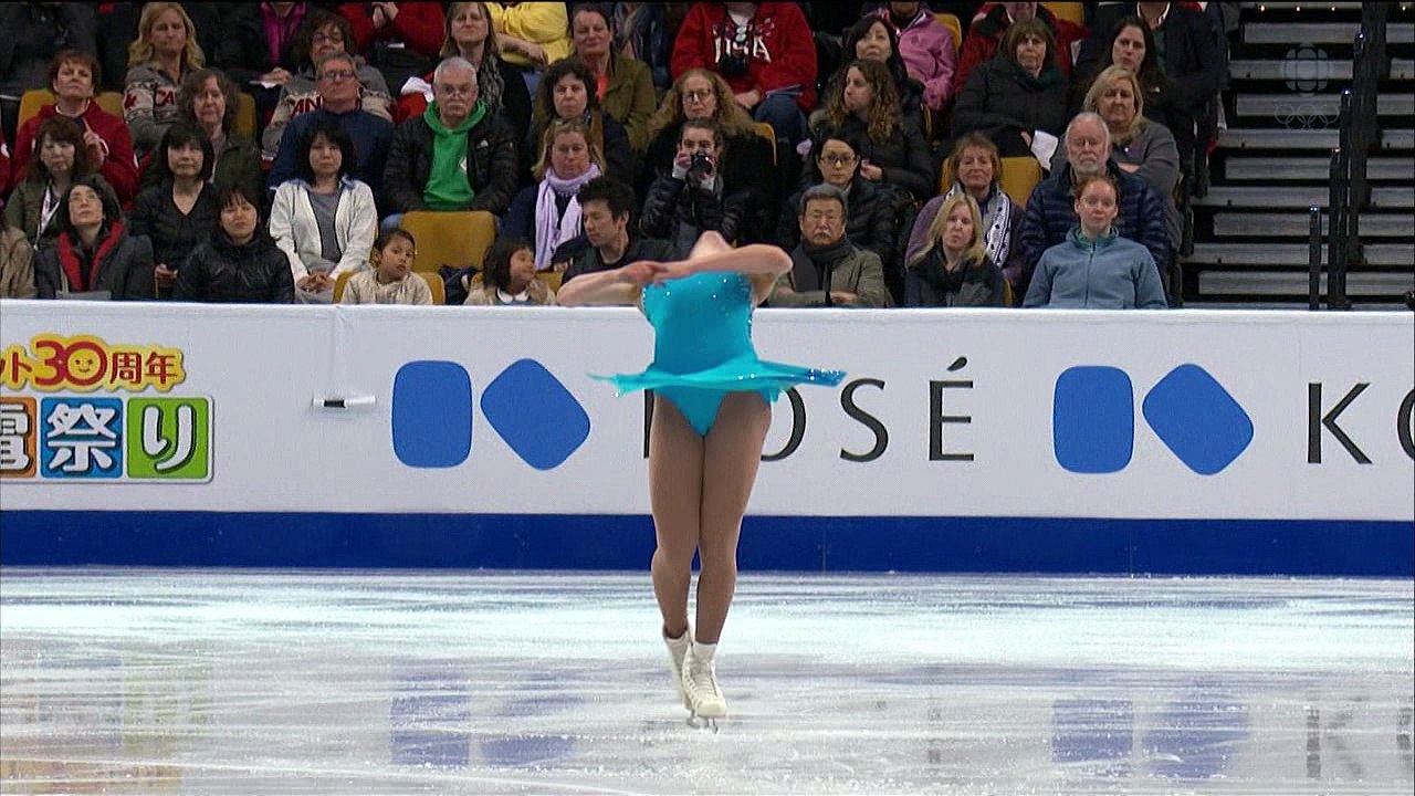 Alaine Chartrand - SP kiss and cry - ISU World Championships 2016