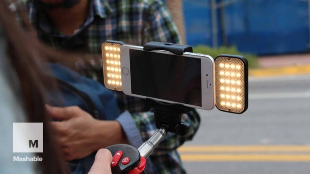 Give your selfies glamour lighting and wind-blown hair with a new selfie stick