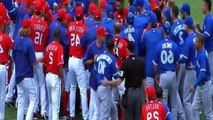 Rangers Blue Jays Brawl Rougned Odor Punches Jose Bautista