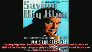 Free book  Saving Big Blue Leadership Lessons  Turnaround Tactics of IBMs Lou Gerstner Leadership