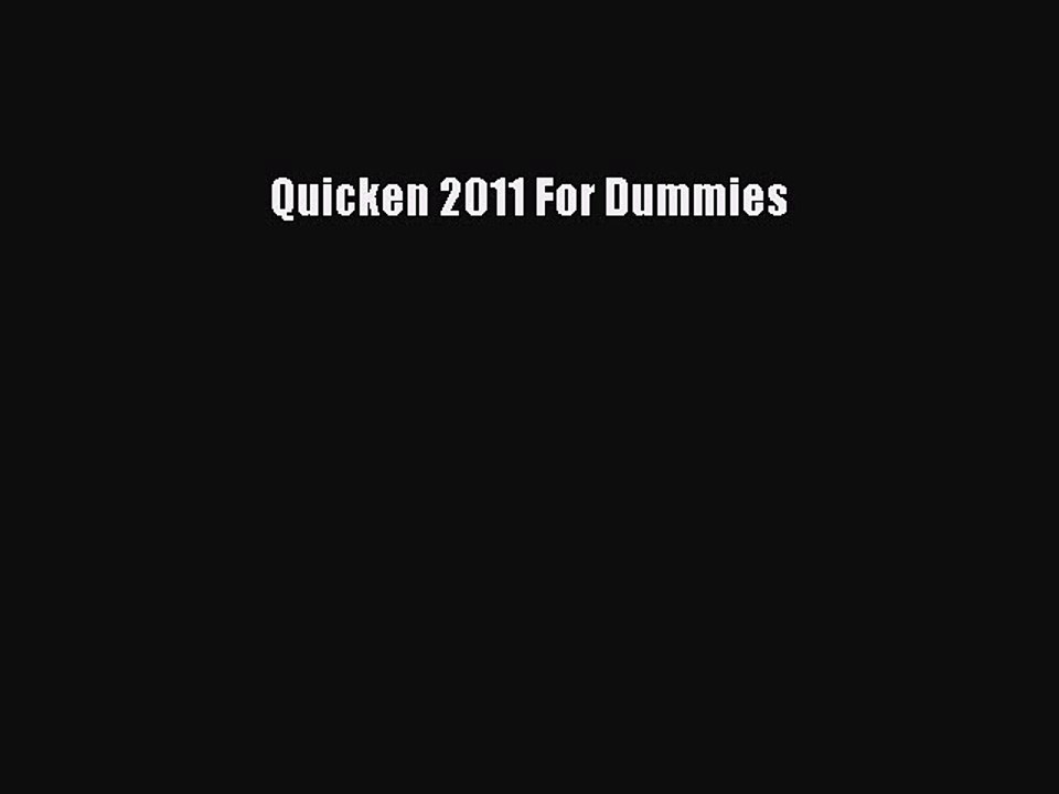 [PDF] Quicken 2011 For Dummies [Download] Full Ebook