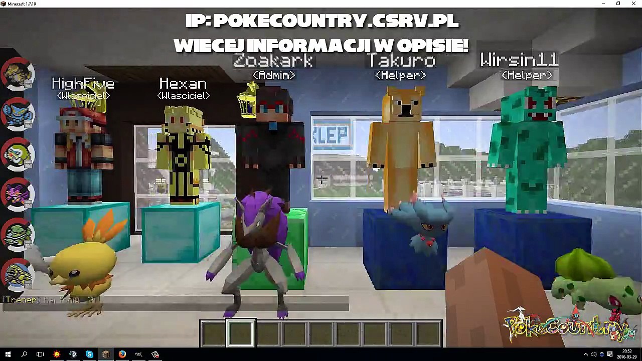 NOWY POLSKI SERWER MINECRAFT POKEMON! Wersja pixelmon: 3.5.1!