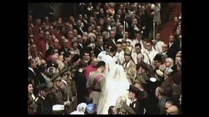 Scenes from wedding of King Baudouin to Queen Fabiola 15 December 1960