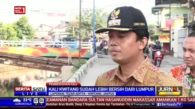 Kali Ciliwung di Kwitang Nampak Bersih dari Lumpur
