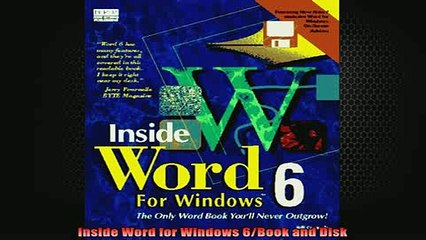 READ book  Inside Word for Windows 6Book and Disk Full Free