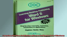 READ book  Learning Desktop Publishing Microsoft Word 60 for Windows Online Free