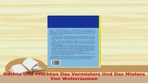 PDF  Rechte Und Pflichten Des Vermieters Und Des Mieters Von Wohnraumen Free Books