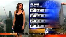 KTLA Meteorologist Liberte Chan forced to cover up revealing black dress