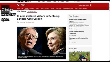 Clinton declares victory in Kentucky, Sanders wins Oregon