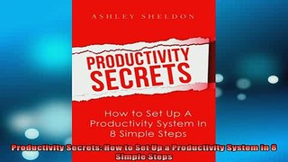 READ book  Productivity Secrets How to Set Up a Productivity System in 8 Simple Steps Full Free