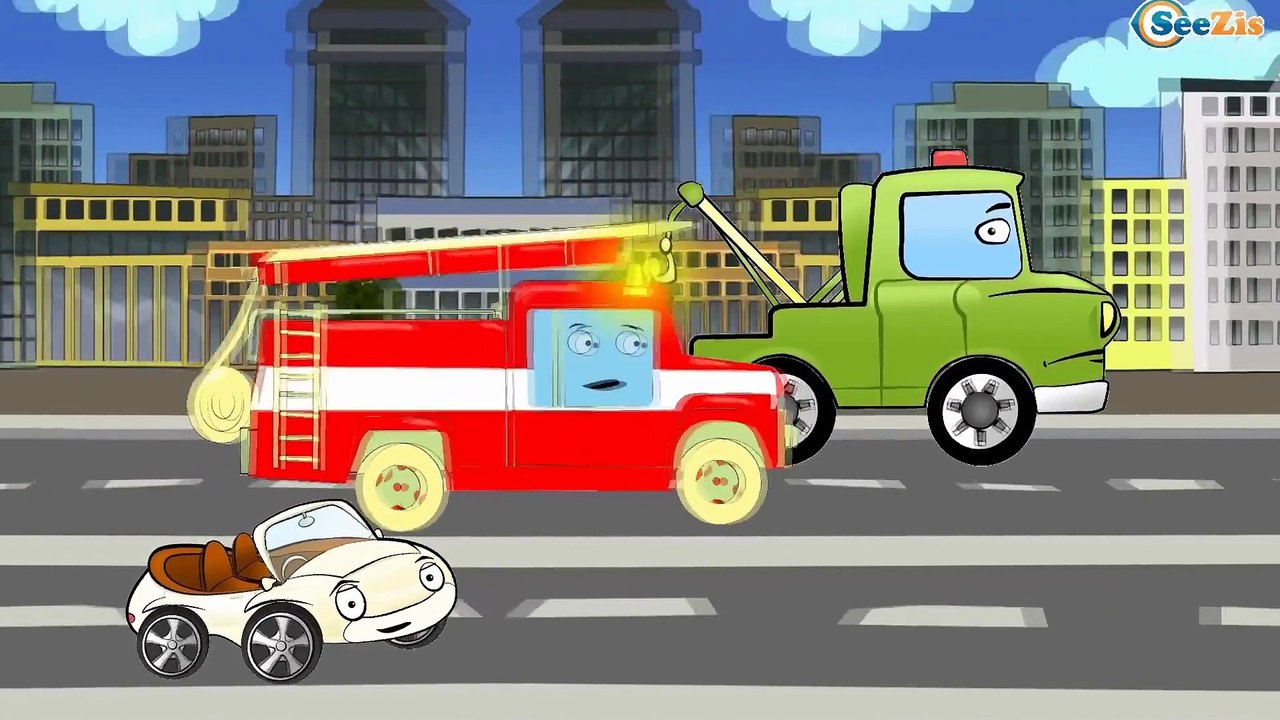 Bajki po polsku dla dzieci. Monster Truck. Wóz Strażacki. Wyścig w Mieście. Auto dla dzieci