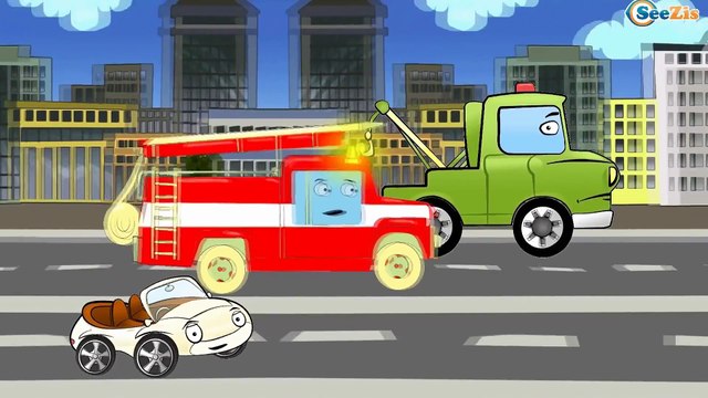 Bajki po polsku dla dzieci. Monster Truck. Wóz Strażacki. Wyścig w Mieście. Auto dla dzieci