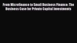 Read From Microfinance to Small Business Finance: The Business Case for Private Capital Investments