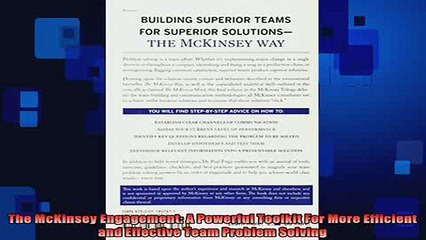 READ book  The McKinsey Engagement A Powerful Toolkit For More Efficient and Effective Team Problem Full Free