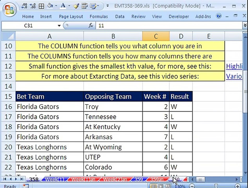 Excel Magic Trick 359_ Part 2_ Return Multiple Items From One Lookup Value for Column w Formula