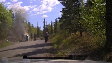 Dramatic Rescue Video of Man Trapped Inside Burning Vehicle