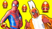 SPIDERMAN Easter Bunny Surprise Egg Hunt SPIDER-MAN vs Deadpool Eggs Superheroes in Real Life SHMIRL (1080p)